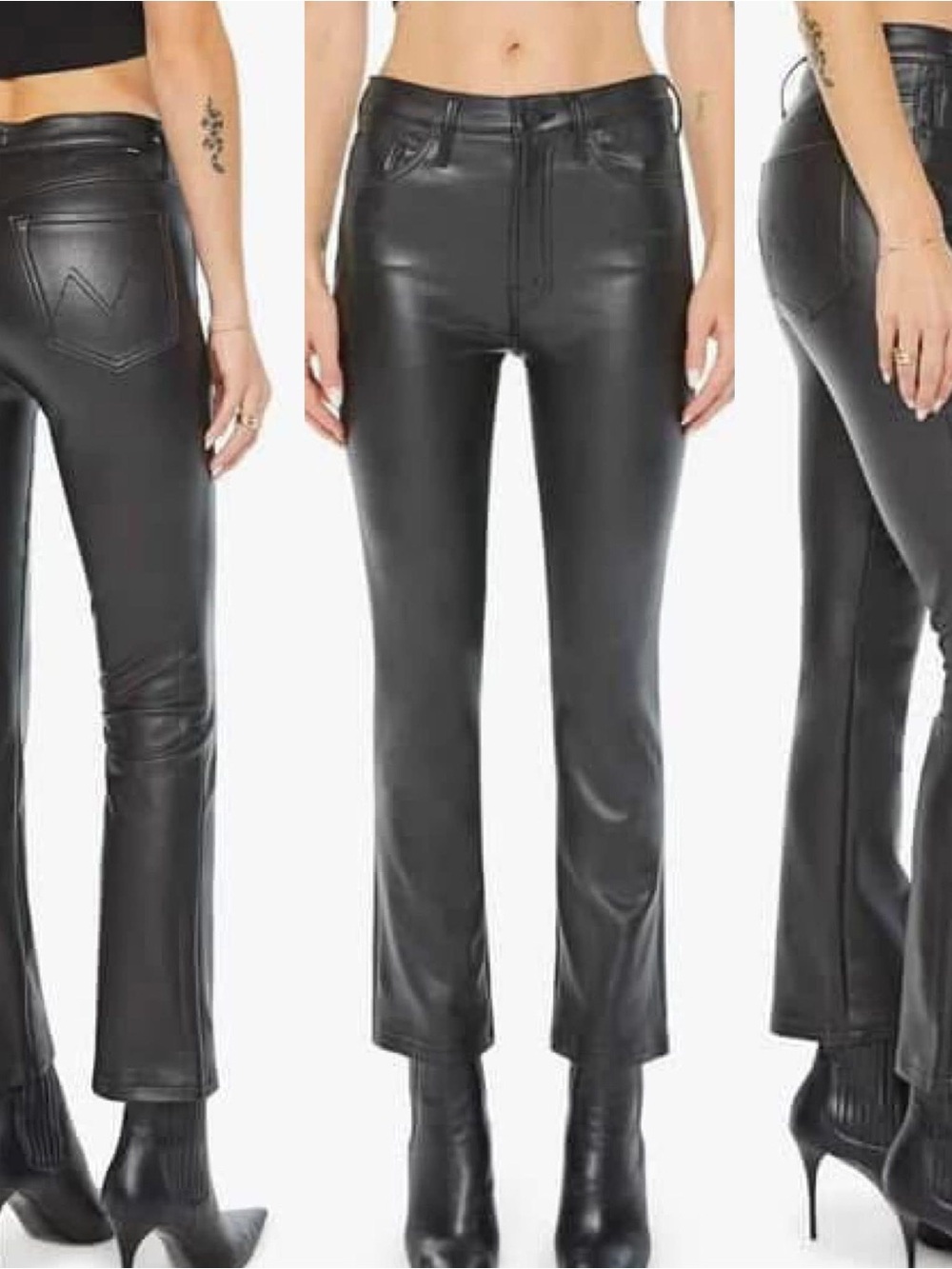 Mother Black Faux Leather Jeans, NWT, size 34